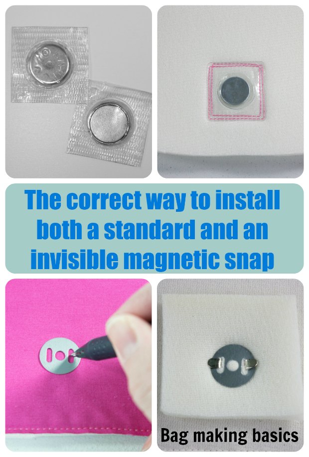 How to correctly install magnetic snaps - Sew Modern Bags